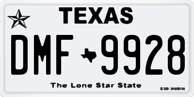 TX license plate DMF9928