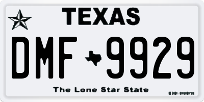 TX license plate DMF9929