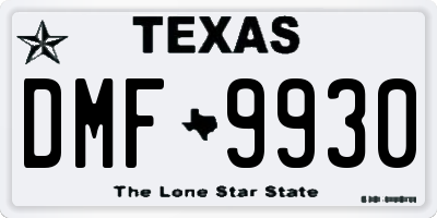 TX license plate DMF9930