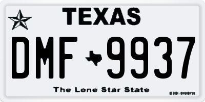 TX license plate DMF9937