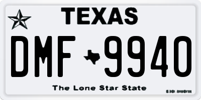 TX license plate DMF9940