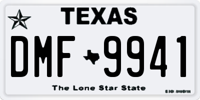 TX license plate DMF9941