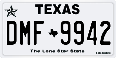 TX license plate DMF9942