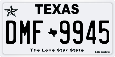 TX license plate DMF9945