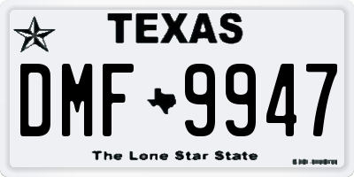 TX license plate DMF9947