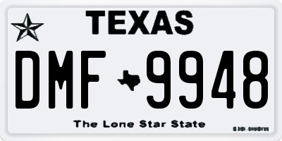 TX license plate DMF9948