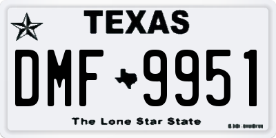 TX license plate DMF9951