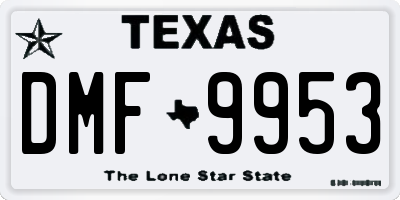 TX license plate DMF9953
