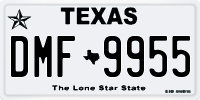 TX license plate DMF9955