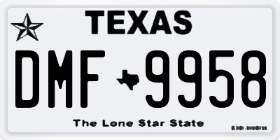 TX license plate DMF9958