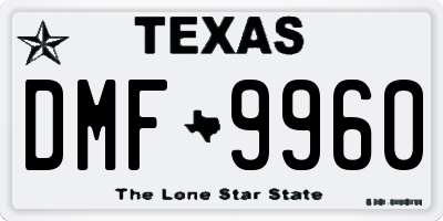 TX license plate DMF9960