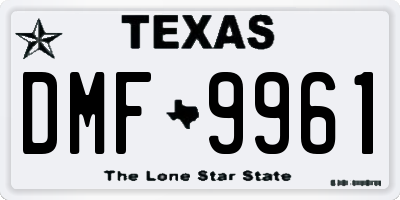TX license plate DMF9961