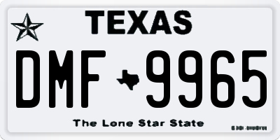 TX license plate DMF9965
