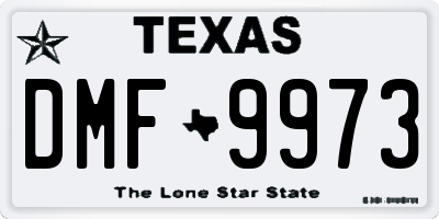 TX license plate DMF9973