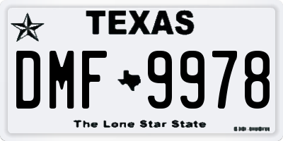 TX license plate DMF9978