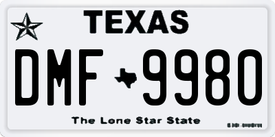TX license plate DMF9980