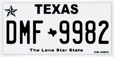 TX license plate DMF9982