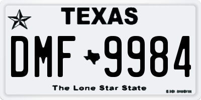 TX license plate DMF9984