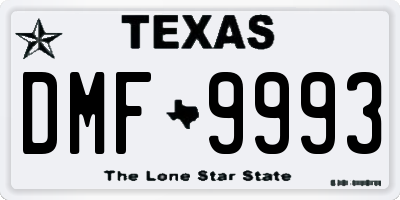 TX license plate DMF9993