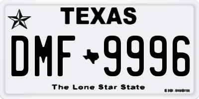 TX license plate DMF9996