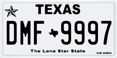 TX license plate DMF9997