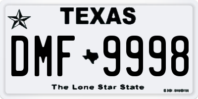 TX license plate DMF9998