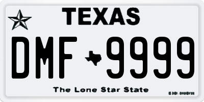 TX license plate DMF9999