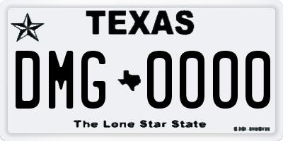 TX license plate DMG0000
