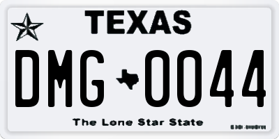 TX license plate DMG0044