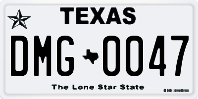 TX license plate DMG0047