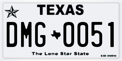 TX license plate DMG0051
