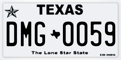 TX license plate DMG0059