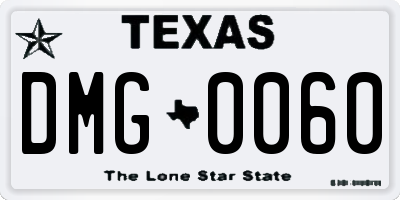 TX license plate DMG0060
