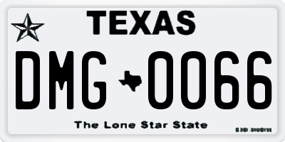 TX license plate DMG0066
