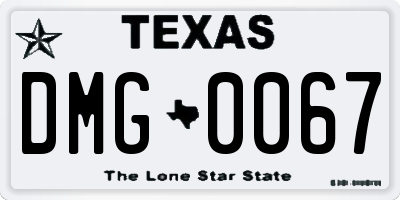 TX license plate DMG0067
