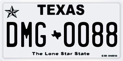 TX license plate DMG0088