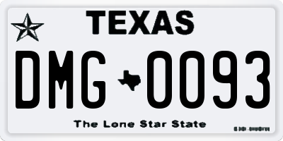 TX license plate DMG0093