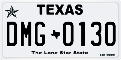 TX license plate DMG0130