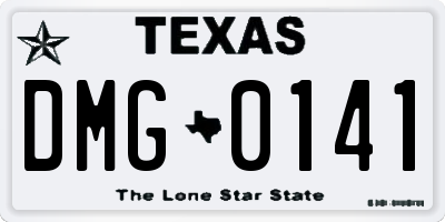 TX license plate DMG0141