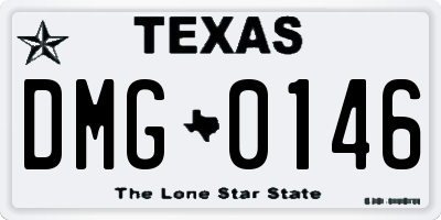 TX license plate DMG0146