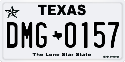 TX license plate DMG0157