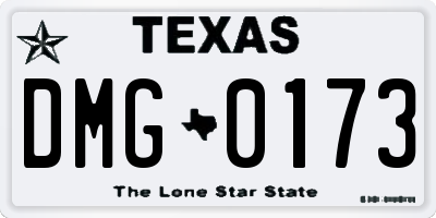 TX license plate DMG0173