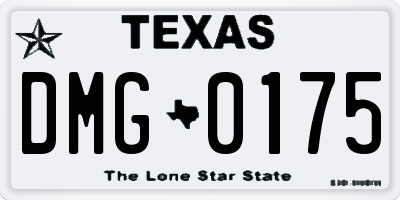 TX license plate DMG0175