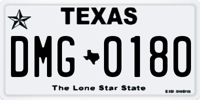 TX license plate DMG0180