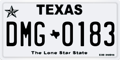TX license plate DMG0183