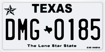 TX license plate DMG0185