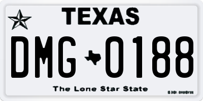 TX license plate DMG0188