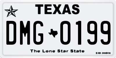 TX license plate DMG0199