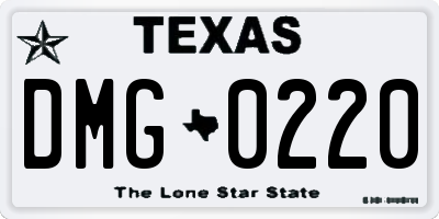 TX license plate DMG0220