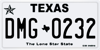 TX license plate DMG0232